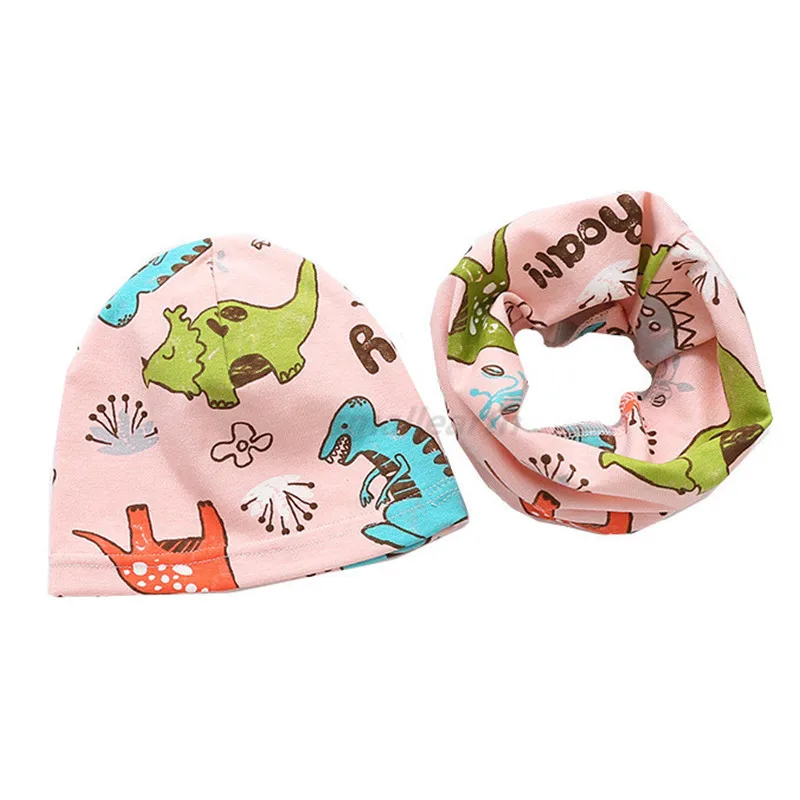 

Autumn Winter Crochet Baby Hat Set Girl Boy Cap Kids Beanies Animal Print Hats Cotton Children Collar Scarf Baby Caps Child Cap