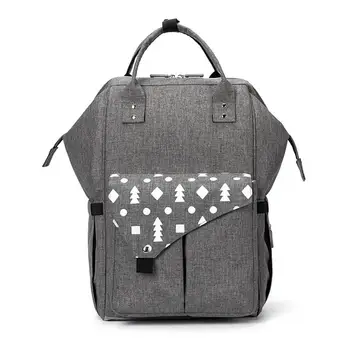 

2019 Fashionable Multifunctional Mummy Bag USB Large Capacity Printed Backpack