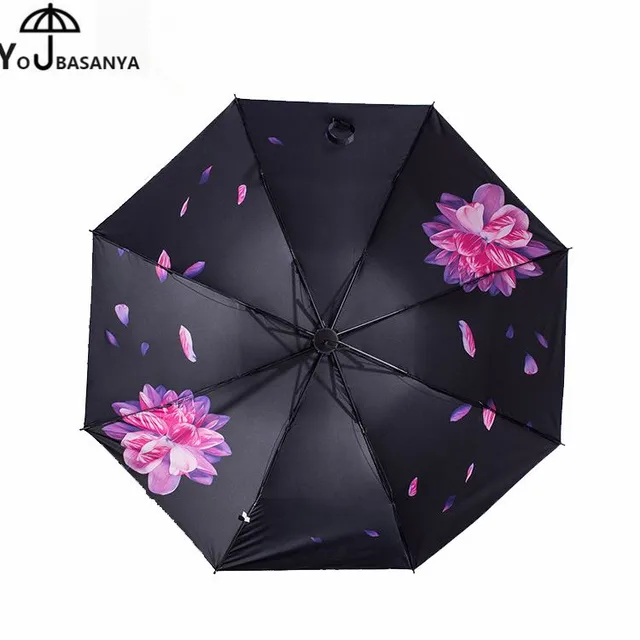 Fashion Korean Flowers Umbrella Rain Women Folding Sunshade Parasol