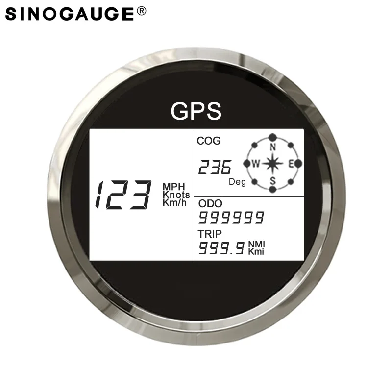 2018 New Design! 85mm Digital Gps Speedometer 7 Colors Switchable Back