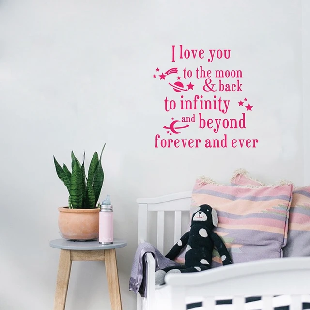 i love you to the moon and back vinyl wall decal nursery lettering