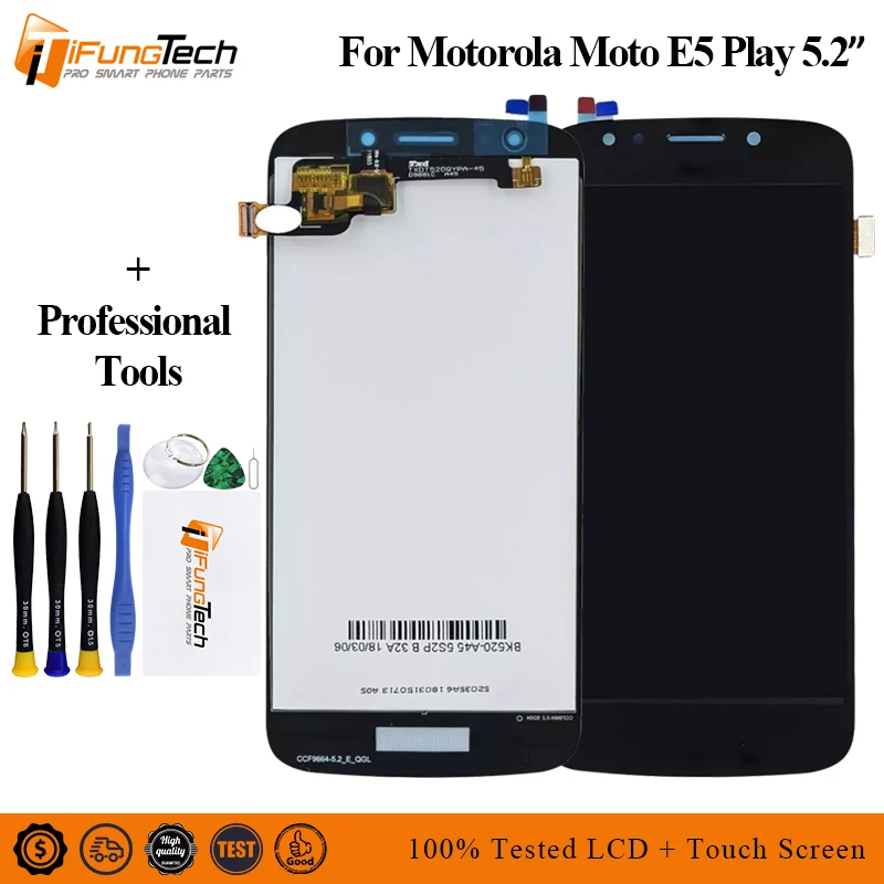 

5.2'' For Motorola Moto E5 Play LCD Display with Touch Screen Display Assembly For moto E5play XT1920 lcd free Shipping+tools