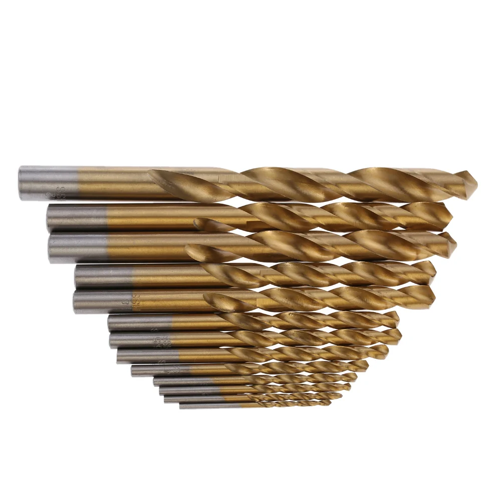 13pcs/set HSS Straight Shank Twist Drill Bit Set High Speed Steel Drill Accessories Woodworking Electrical Drill Tools 1.5-6.5mm