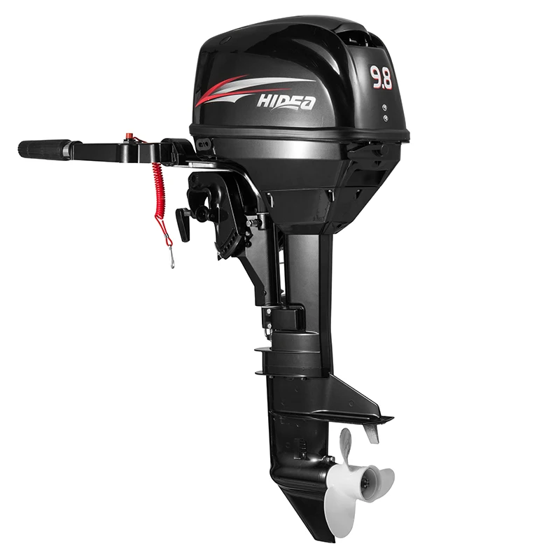 Лодочный 2 тактный двигатель Hidea 9.8HP с длинным валом подвесной мотор для