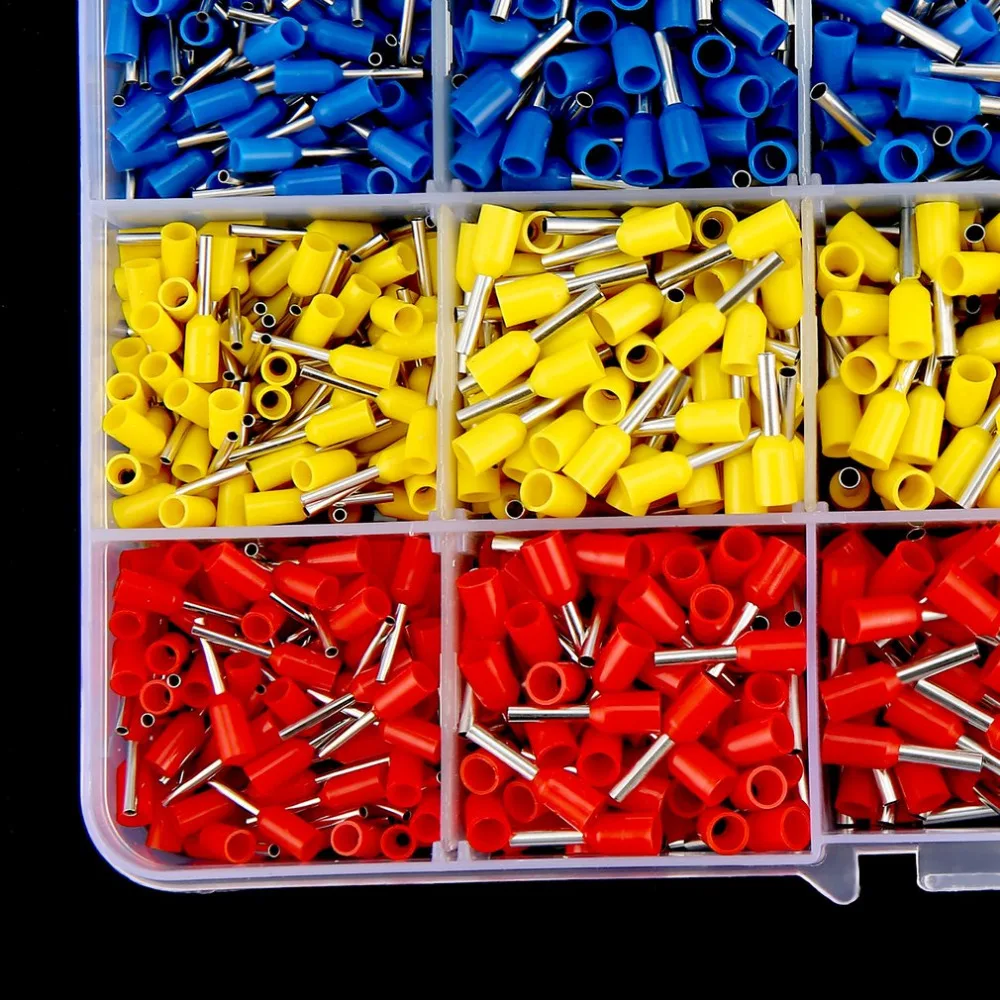 2018 Original 1000pcs Tube Terminal Box Mixed 15 Models Ferrule Kit