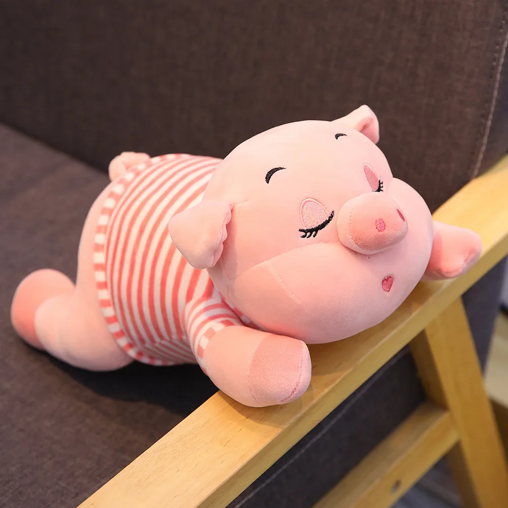 

Lovely Soft Down Cotton Sleeping Pig Plush Doll Stuffed Pink Pig Doll Baby Pillow Gift for Girlfriend