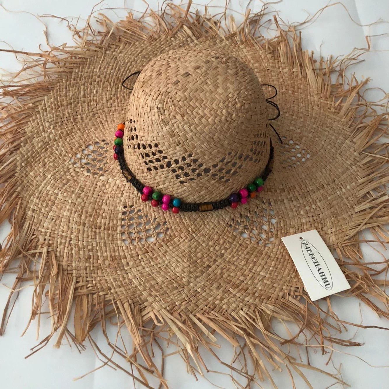 

ZJBECHAHMU Solid Vintage Straw Sun Hats For women,s Summer Caps Jewelry accessories Shaded beach folding hats 2019 New fedoras