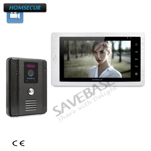 HOMSECUR 7" Wired Video Door Entry Phone Call System with Black Camera 1C1M