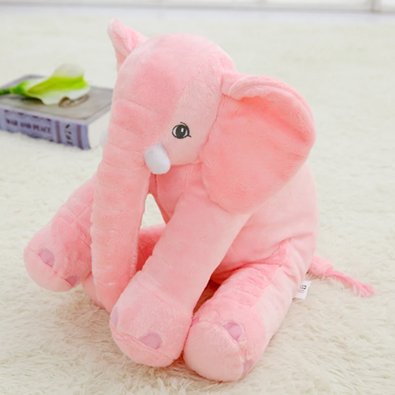 40/65 см, плюшевая кукла-Слон, детская подушка для сна, милая мягкая игрушка для новорожденного, кукла для ребенка, подарок, кожаный чехол - Цвет: 40cm-pink