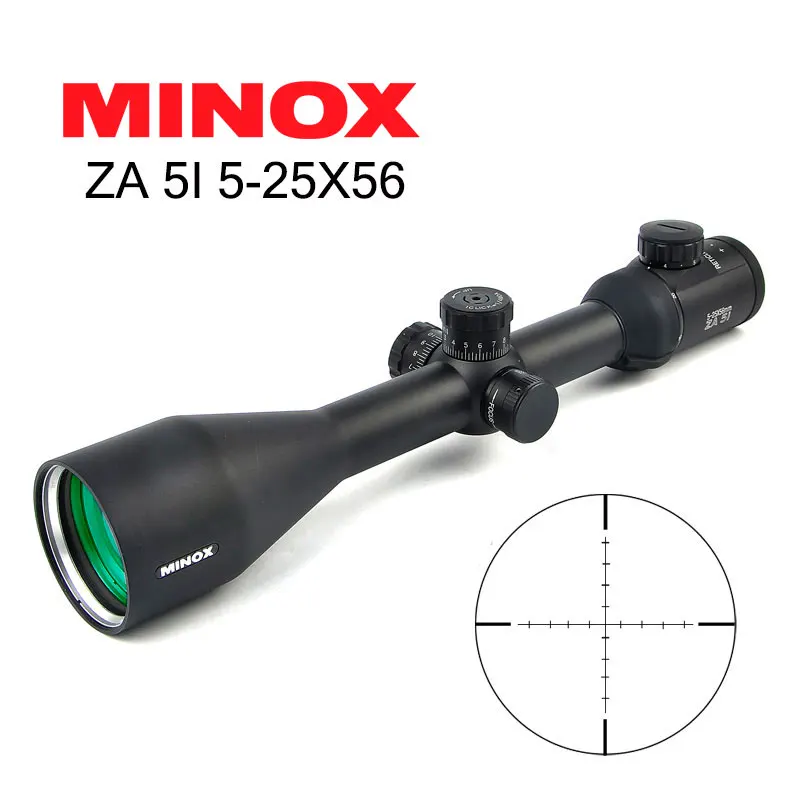 Охотничий прицел MINOX ZA 5i HD 5-25x56 SFIR с гравировкой из красного стекла боковым