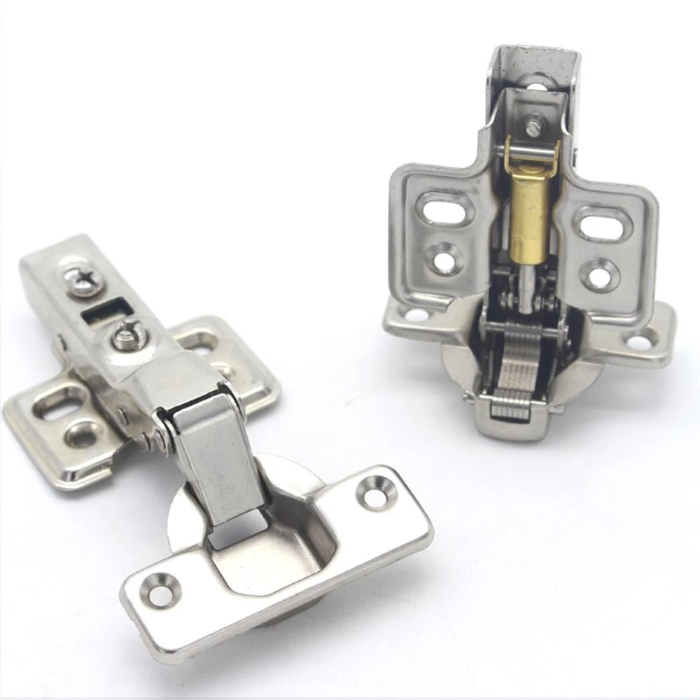 Stainless Steel hinged Cabinet Door Wardrobe Aircraft Hinge Hydraulic Buffer Damping Hinge in The Curved Pipe Hinge Color: Big Bend 