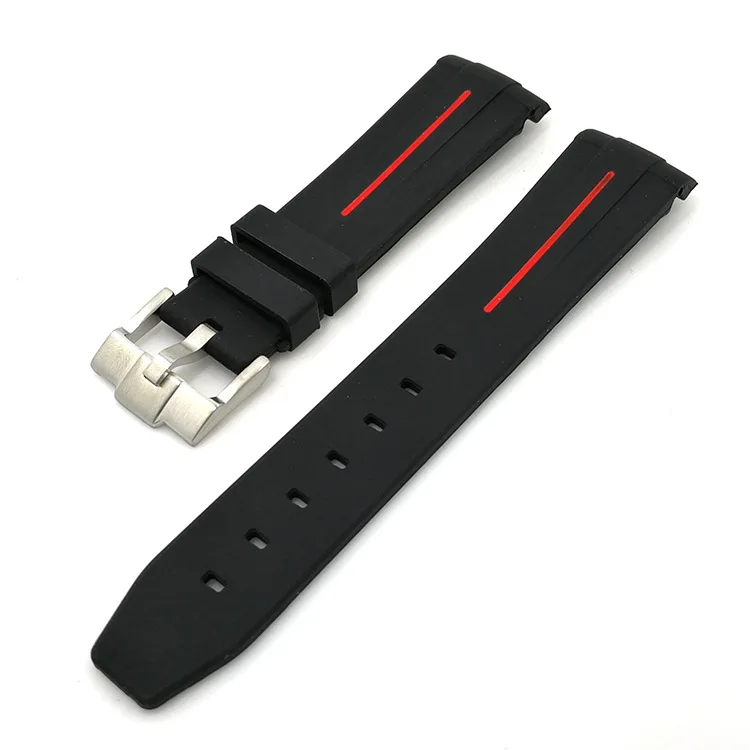 Curved Silicone Watch Strap Accessories for Omega Watches Replacement Width 20mm Watchbands Rubber Wristbands