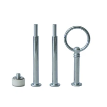 Серебро и стили десерт металлическая чашка маленькая круглая форма 3 уровня стержни для вечерние торт стенд