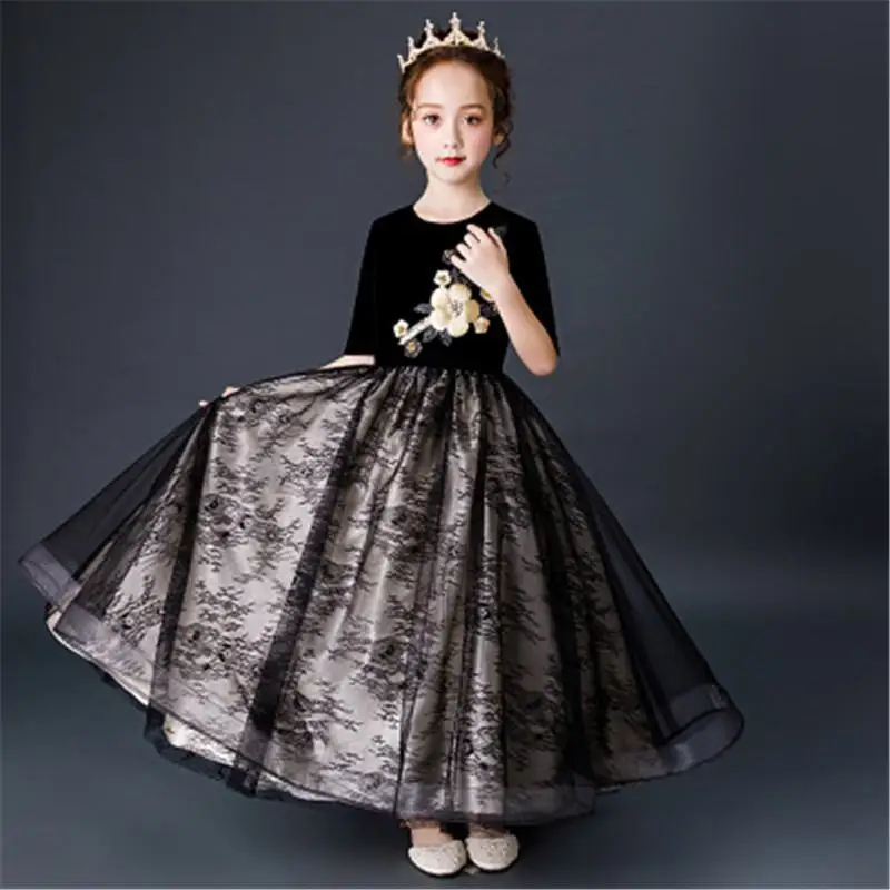

2019 New Kids Dresses For Girls Wedding Birthday Party Teen Girls Embroidery Tutu Princess Dress Baby Girl Clothes Vestidos L288