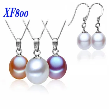 

XF800 3 colors Natural pearl necklace pendant ,All match style 8-9mm pearl pendant send a earrings as gift S96