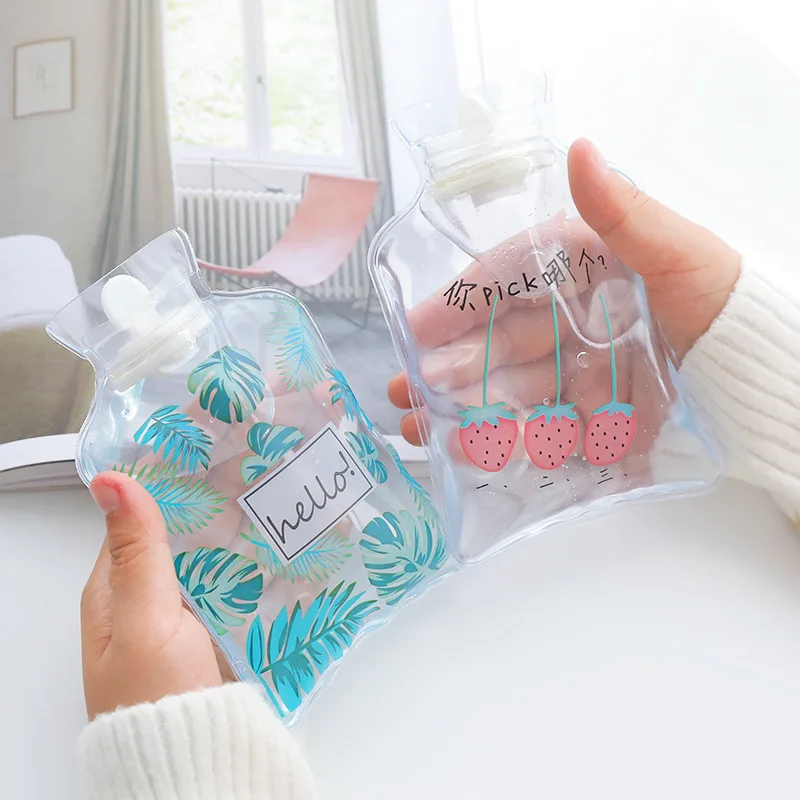 

New Cartoon Hand Po Warm Water Bottle Winter Mini Transparent Portable Hot Water Bottles Water-filled Printed Small Storage Bag
