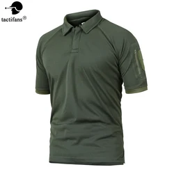 Tactifans-Camiseta de estilo militar para hombre, Polo táctico de camuflaje, camiseta de carga transpirable de secado rápido para caza, Verano