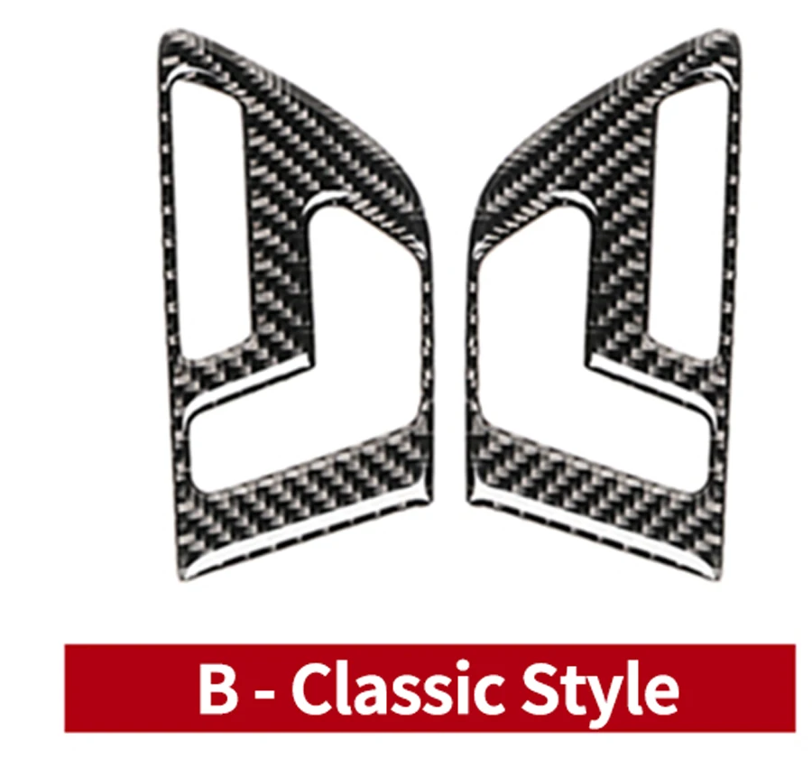2 шт. карбоновая панель регулировки кожухи для кнопок для Mercedes Benz A B Class A180 A200 A220 GLA X156 CLA C117 - Название цвета: B - Classic Style
