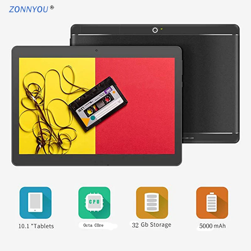 

2019 New 10.1 inch Tablet PC Android 8.1 3G Phone Call Octa Core 4GB/64GB Dual SIM Cards Built-in 3G Bluetooth Wi-Fi IPS Tablet