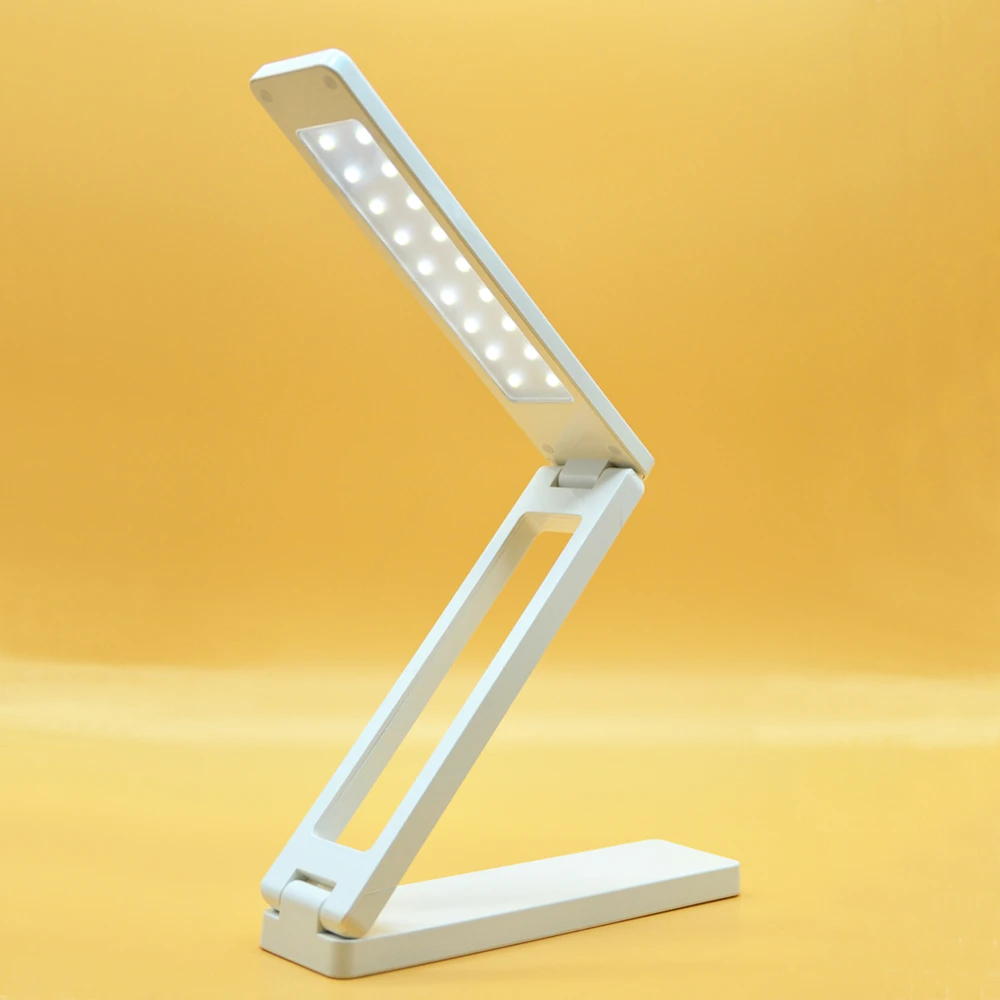 

LED desk lamp folding USB rechargeable 2 level Clip Dimmable 20 beads table study reading light modern Dimmer Eye Protection