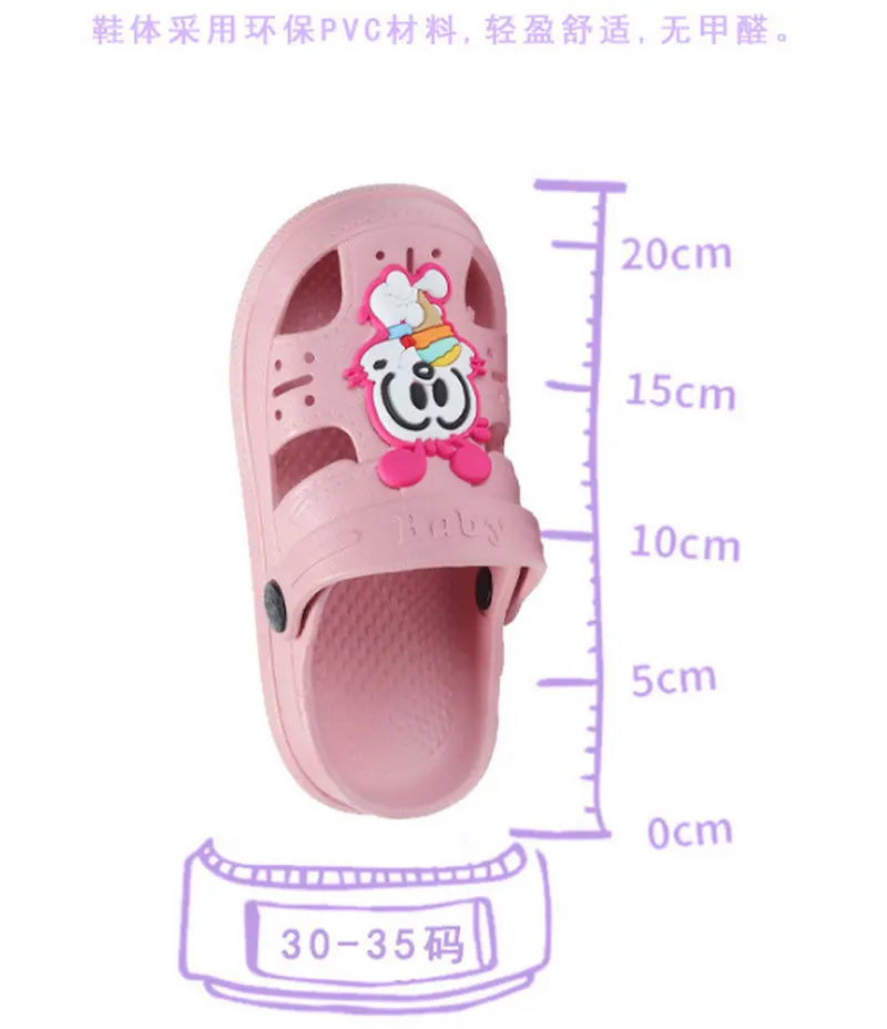 2019 новые летние милые детские сандали для девочек тапочки детская обувь с отверстиями для мальчиков и девочек 24-28
