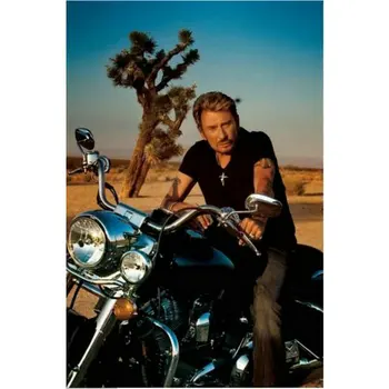

johnny hallyday Diamond Painting Portrait Full Square Drill Diamond Embroidery 3d round French Singer Diamond Mosaic Sticker