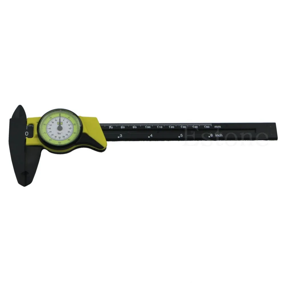 

New Hot Dial Caliper 6 Inch 150mm Plastic Vernier Caliper 4 Way Gauge Micrometer