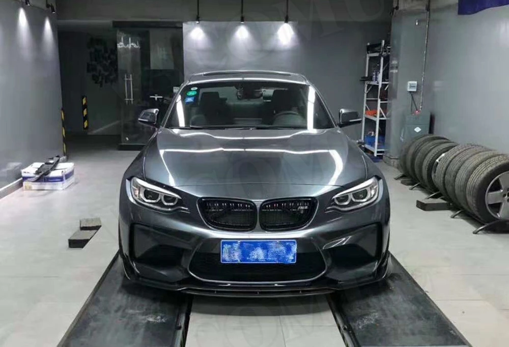 2 серии углеродного волокна передний бампер спойлер для BMW F87 M2 2015 2018 BP стиль