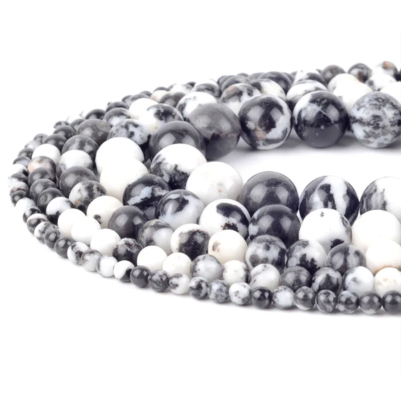 Бусы из натурального камня 4 мм-12 мм Амазонит гранат Flourite Lava stone бусины для изготовления ювелирных изделий женские браслеты ожерелья - Цвет: White Zebra Jasper