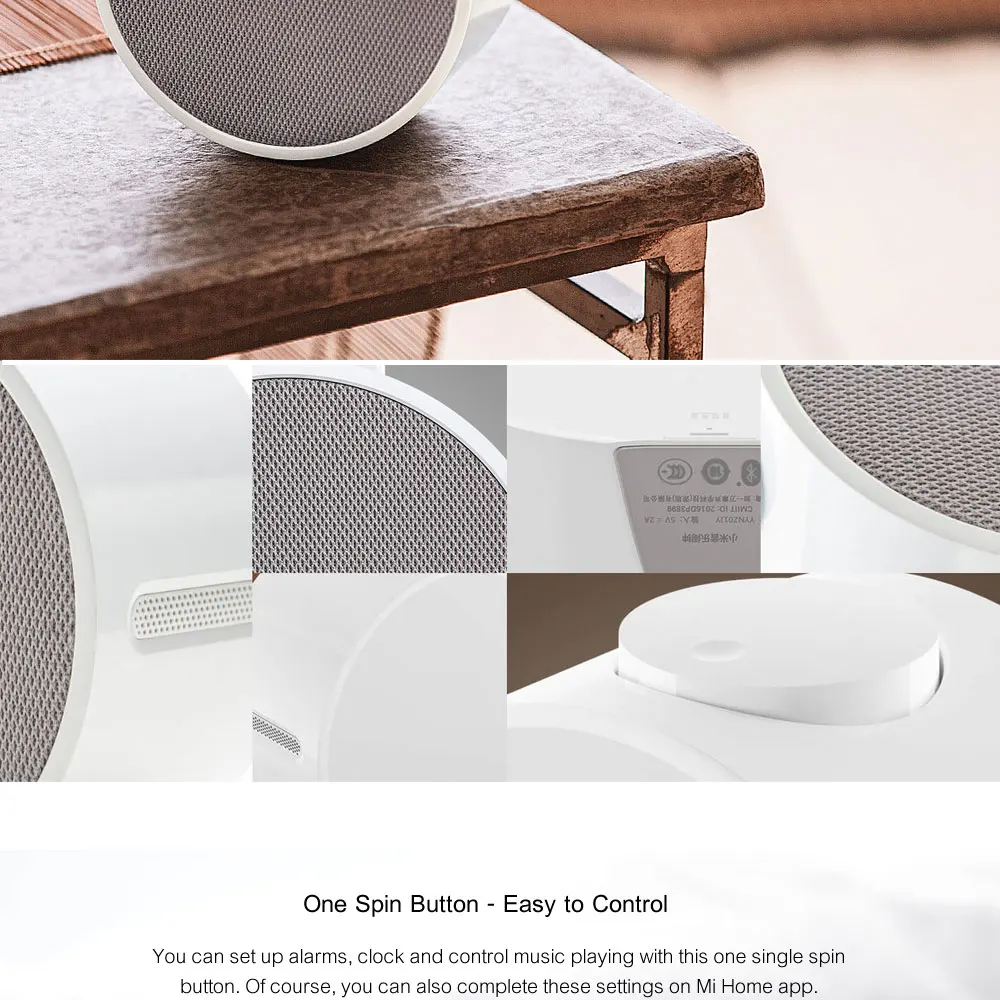 Original Xiaomi music Alarm clock Wireless Bluetooth Portable Speaker LED Digital Clock Wake for Android MiJia APP Control (6)