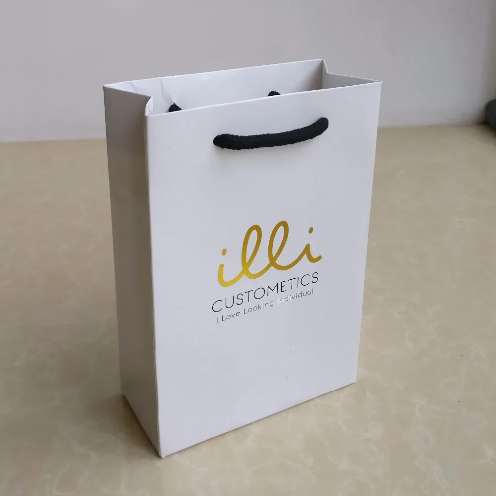 Wholesale 1000PCS/Lot 13x19x6cm Custom Luxury paper shopping bags with handle customized ...