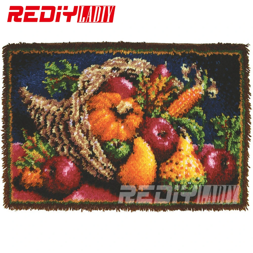 ^*Best Offers REDIY LADIY Latch Hook Rug Crocheting Cushion Wall Tapestry Pre-Printed Canvas 3D Yarn Embroidery Still Life Carpet Rug 110x75cm ^*Best Offers REDIY LADIY Latch Hook Rug Crocheting Cushion Wall Tapestry Pre-Printed Canvas 3D Yarn Embroidery Still Life Carpet Rug 110x75cm