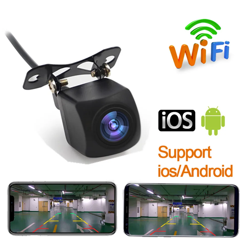 

Hot Sale Wireless Wifi Car Rear View Reverse Backup Camera Parking System Waterproof For Android For IOS Phones 12V Black