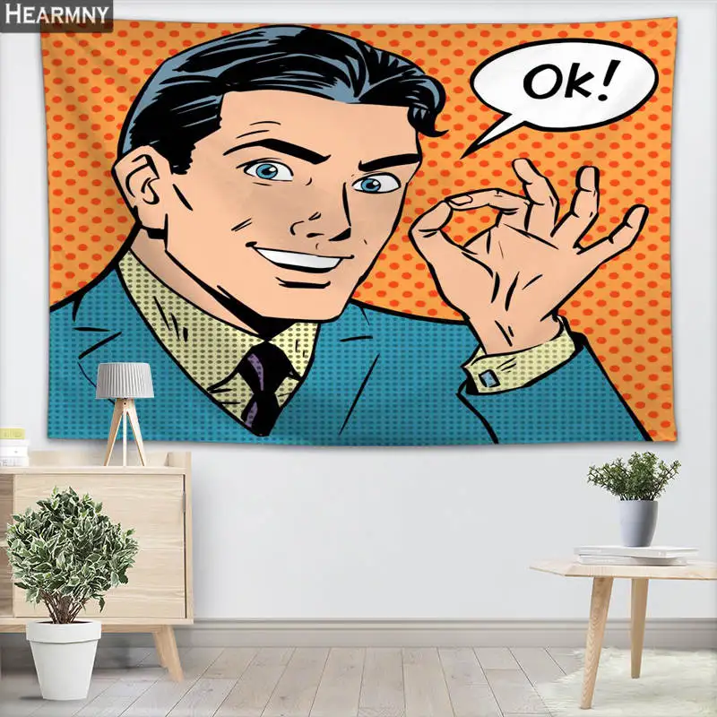 Comic поп арт стена Висячие Гобеленовые листы домашние декоративные гобелены