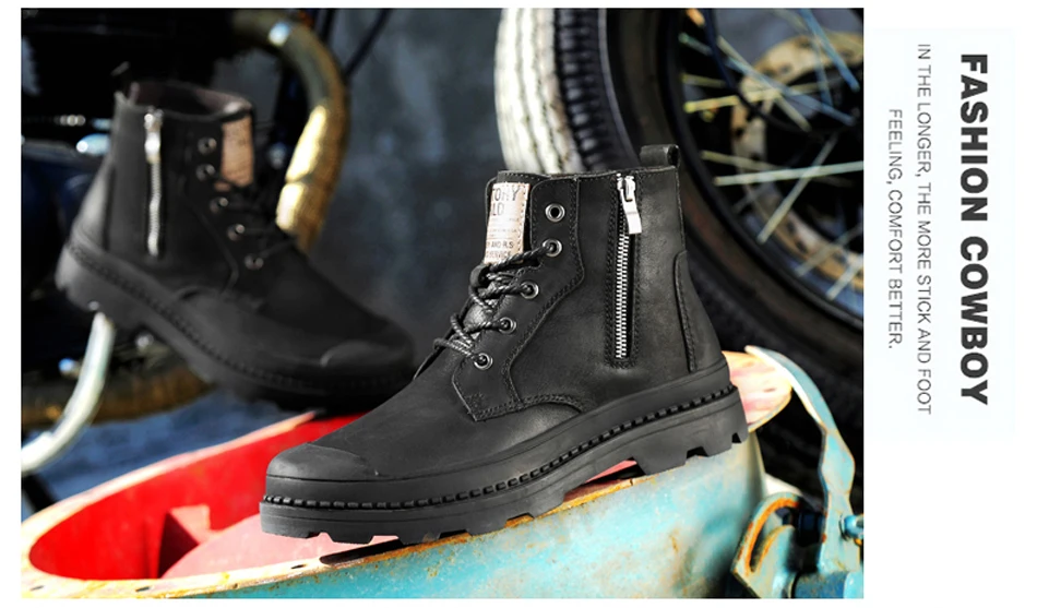 Зимние мужские ботинки рабочая и защитная обувь Повседневные Классические черные ботинки из натуральной кожи размера плюс мужские ботинки в военном стиле для мужчин
