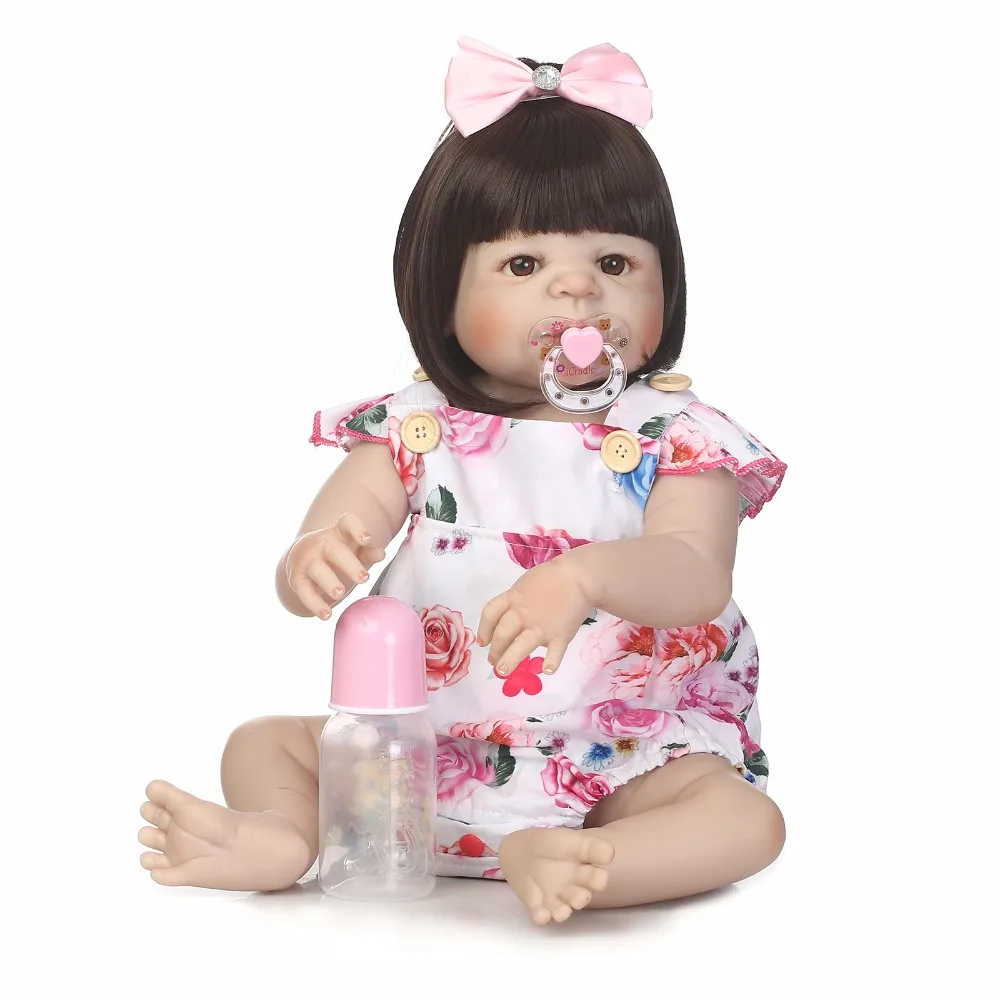 

55cm Full Silicone Body Reborn Girl Baby Like Real Bebe Doll Toys 22inch Newborn Princess Toddler Babies Doll Cute Birthday Gift