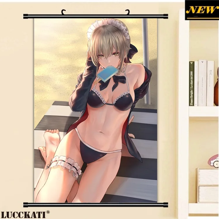 8 bikini cleavage fate_grand_order garter maid mugetsu open_shirt saber saber_alter swimsuits_副本