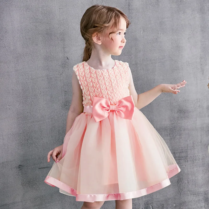 2018 европейский и американский стиль платье принцессы для маленьких девочек Элегантные платья для девочек для дня рождения и Свадебная