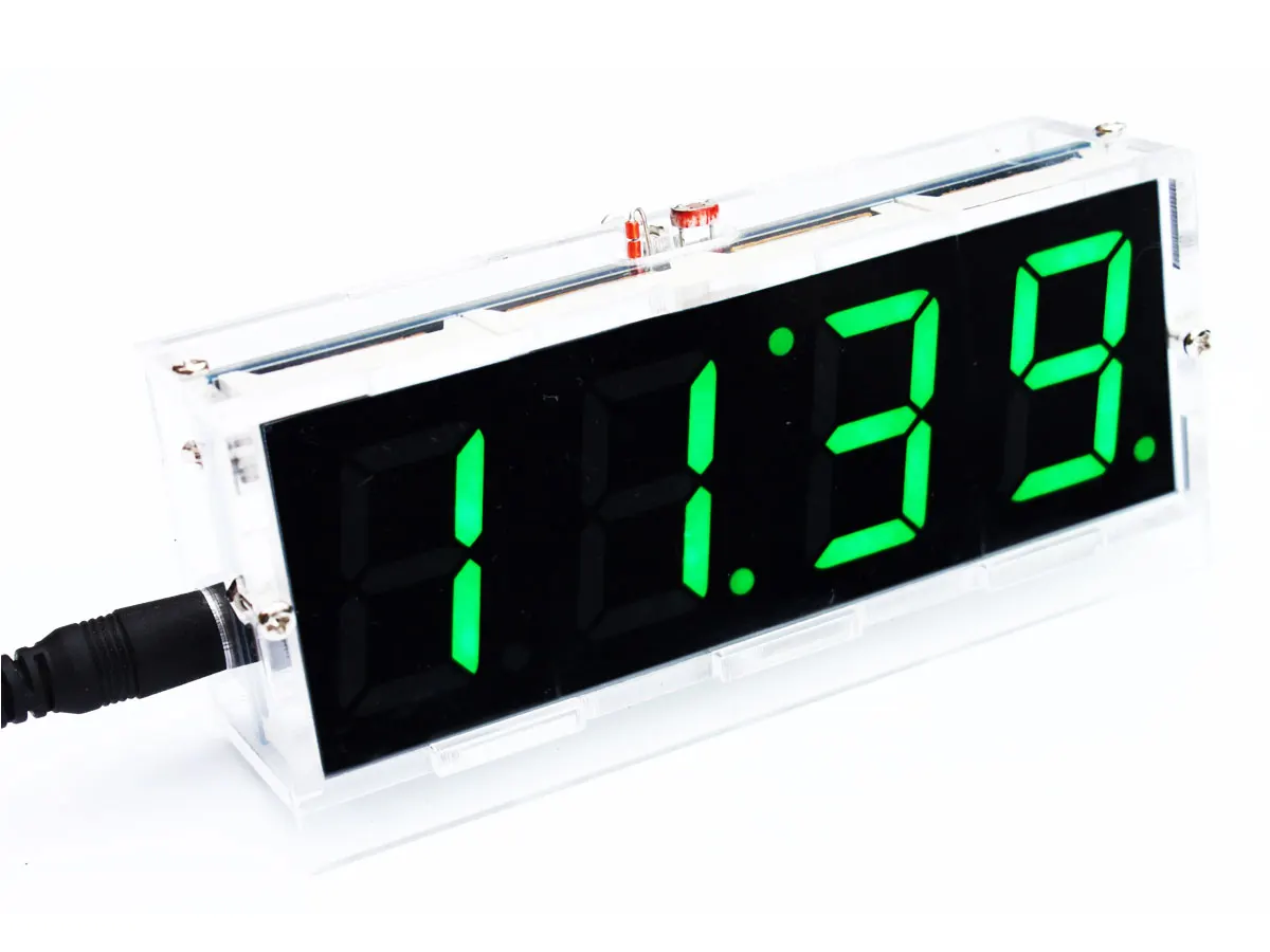 

DIY Kit Green LED Electronic Clock Microcontroller Digital Clock Time Thermometer With PDF Tutorial