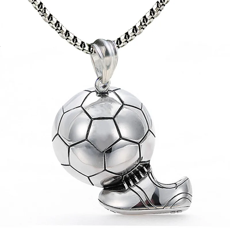AIAINAGI Football Initial A-Z Letter Necklace For Men - Football
