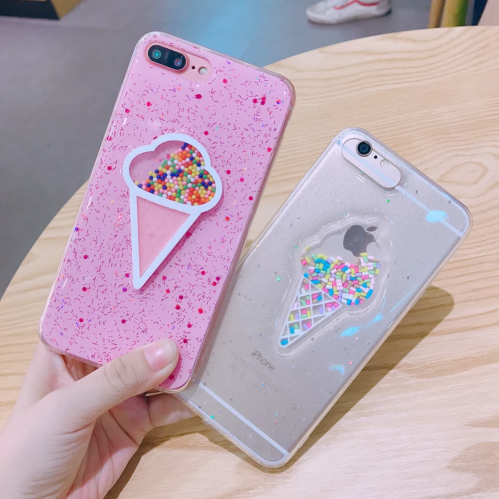 Ice Cream Cute Case For iphone XS XR X 10 Quicksand Soft Silicone Coque
