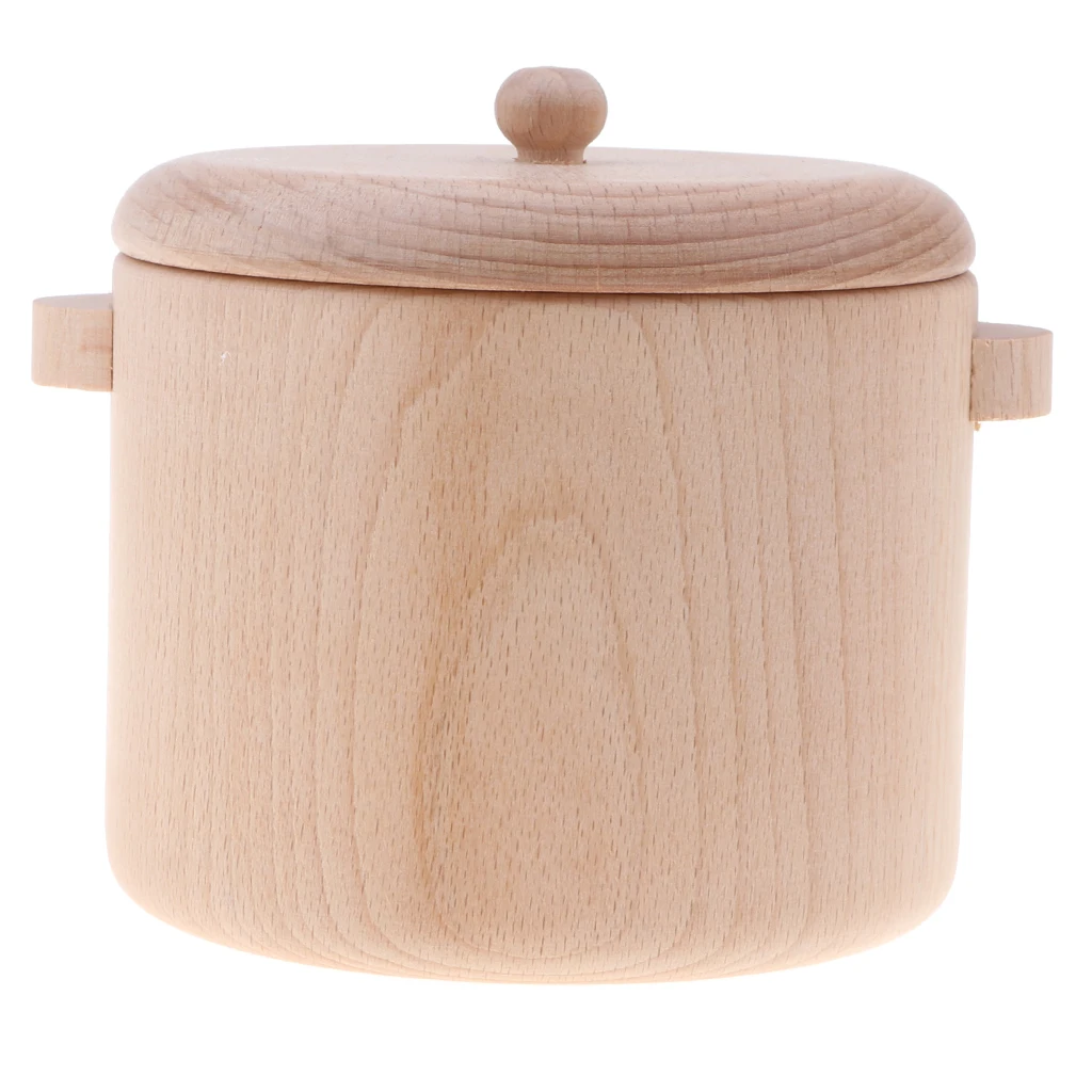 Wooden Kitchen Playsets - Kids Girls Pretend Play Cooking Baking Developmental Toys Cookware/ Dinnerware/ Tableware Saucepan L