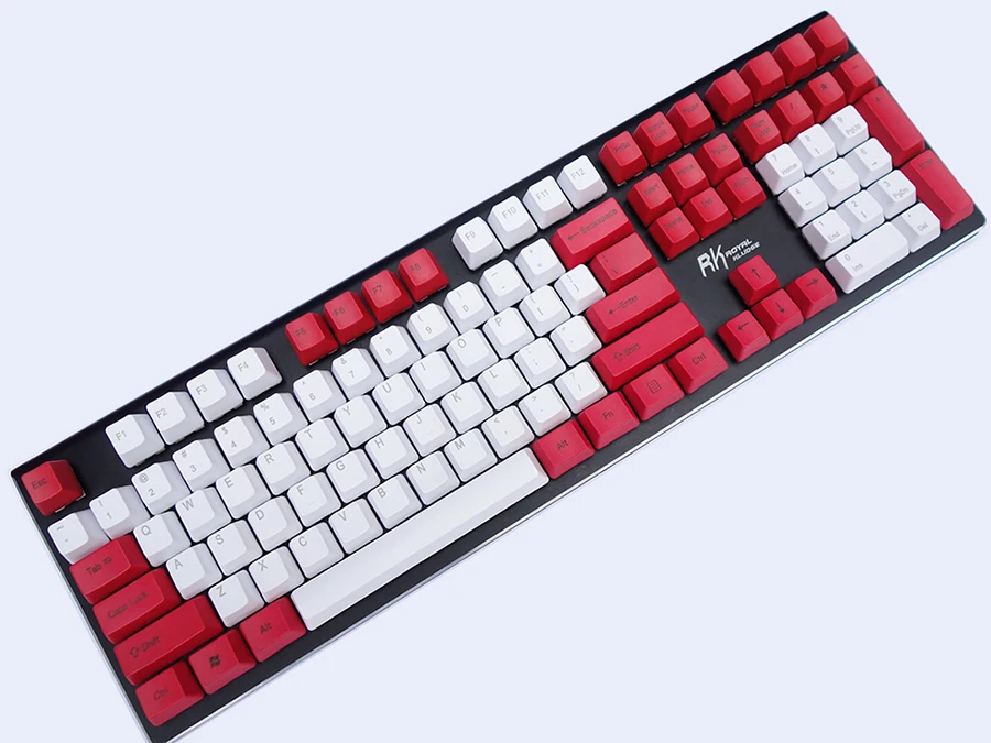 NPKC OEM PBT колпачки для клавиш бело красные смешанные ANSI ISO макет опция 61 клавиши 87 108
