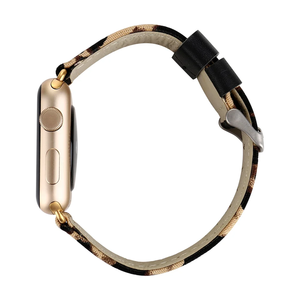 Леопардовый кожаный текстильный ремешок для часов для Apple Watch 38 мм 40 мм 42 мм 44 мм ремешок для Apple Iwatch band Series 1 2 3 4