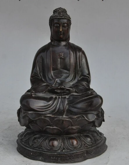 

shitou 003188 9"Chinese buddhism fane Bronze Joss sakyamuni Shakyamuni Medicine Buddha statue