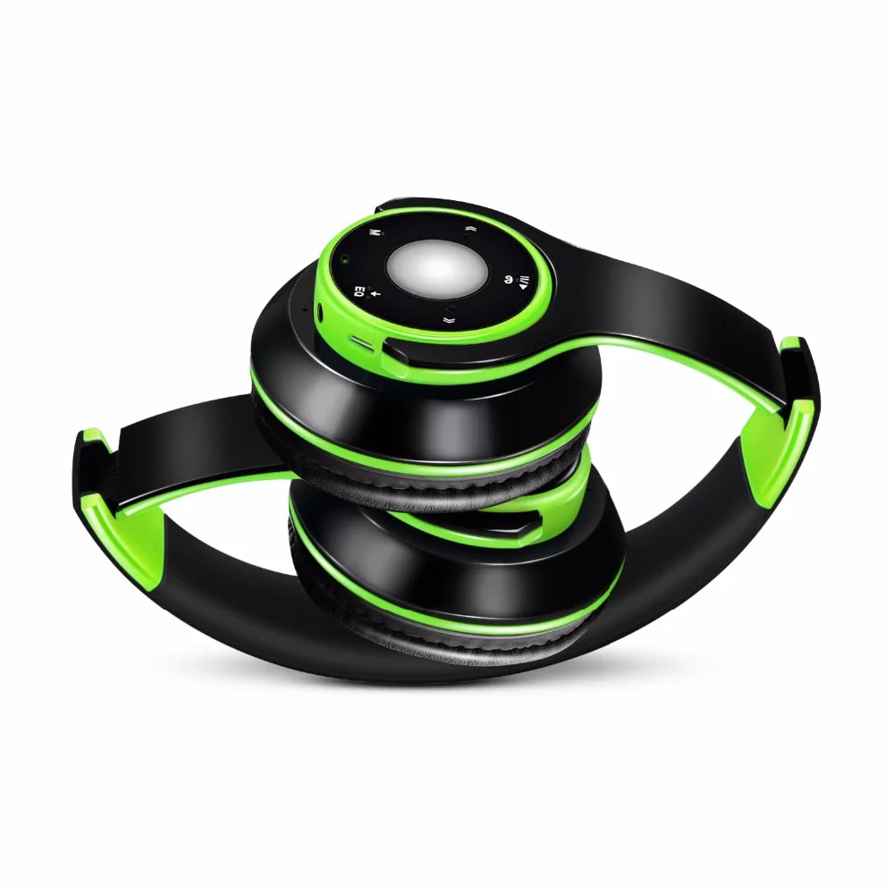 Foldable Colorful Wireless Bluetooth Stereo Over Ear Headphones With Build in Mic and TF card play for Kids Children Women Men