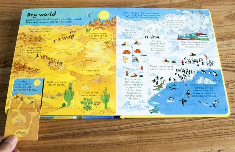  English children books Look inside original baby educational Picture Our World with 80 flaps to lif