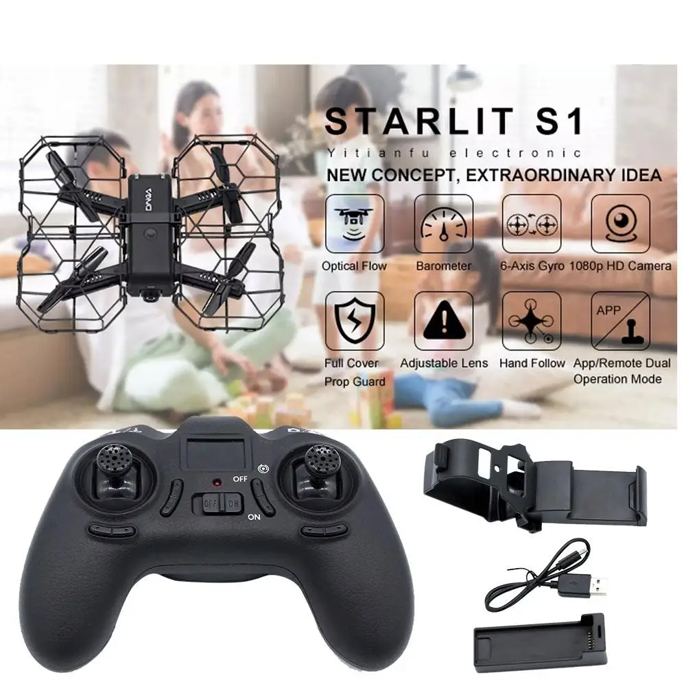 

Durable Aircraft Drone Quadcopter FPV Real-Time 360degree Rolling App Control Full Protection Auto-Follow RC