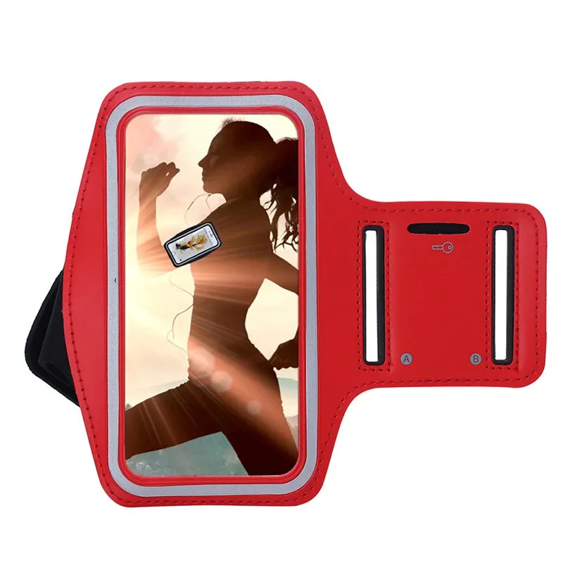 Red Sports Armband Phone Case Cover Gym Running For Xiaomi Redmi Note 7 Pro