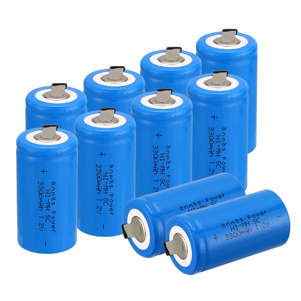 Anmas power Синий цвет SC 1,2 V аккумуляторная батарея 3300mAh SC Sub C Ni-MH ячейка